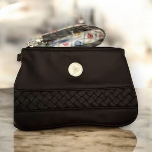 Jessica Moore Brown Faux Leather Wristlet Clutch